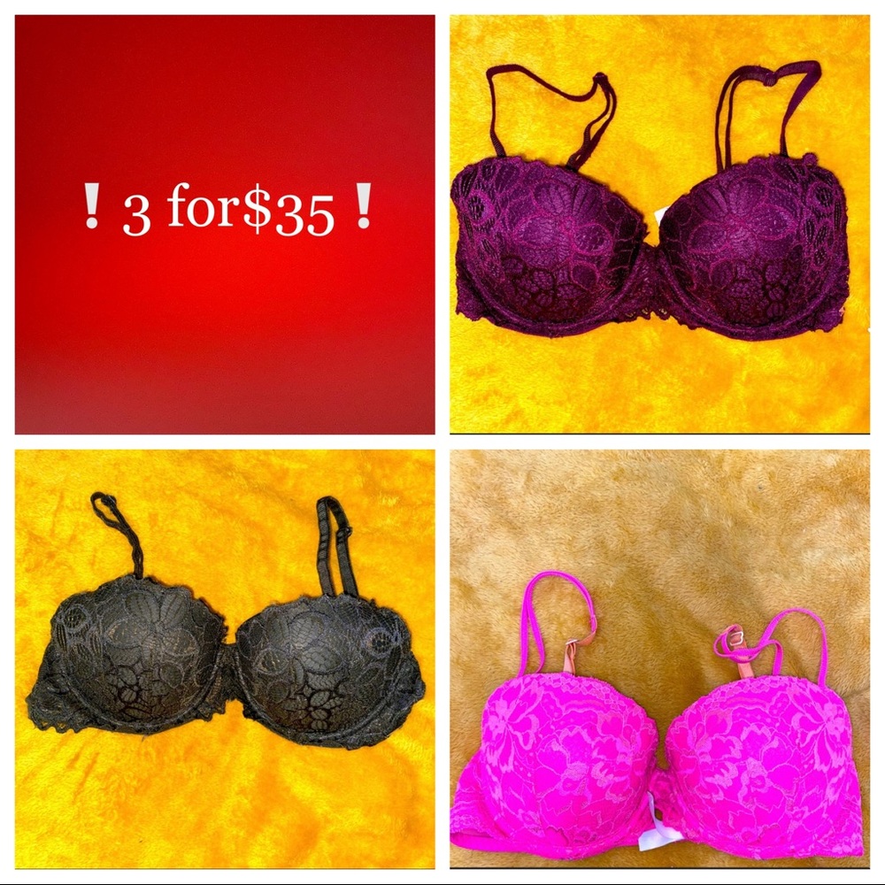 3 Lace 32D VS Pink Date Push Up for $35